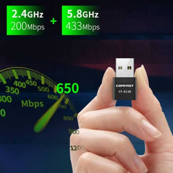 COMFAST CF-813B bi-bande 650 Mbps COMFAST CF-813B tenue en main : 200 Mbps en 2,4 GHz et 433 Mbps en 5,8 GHz
